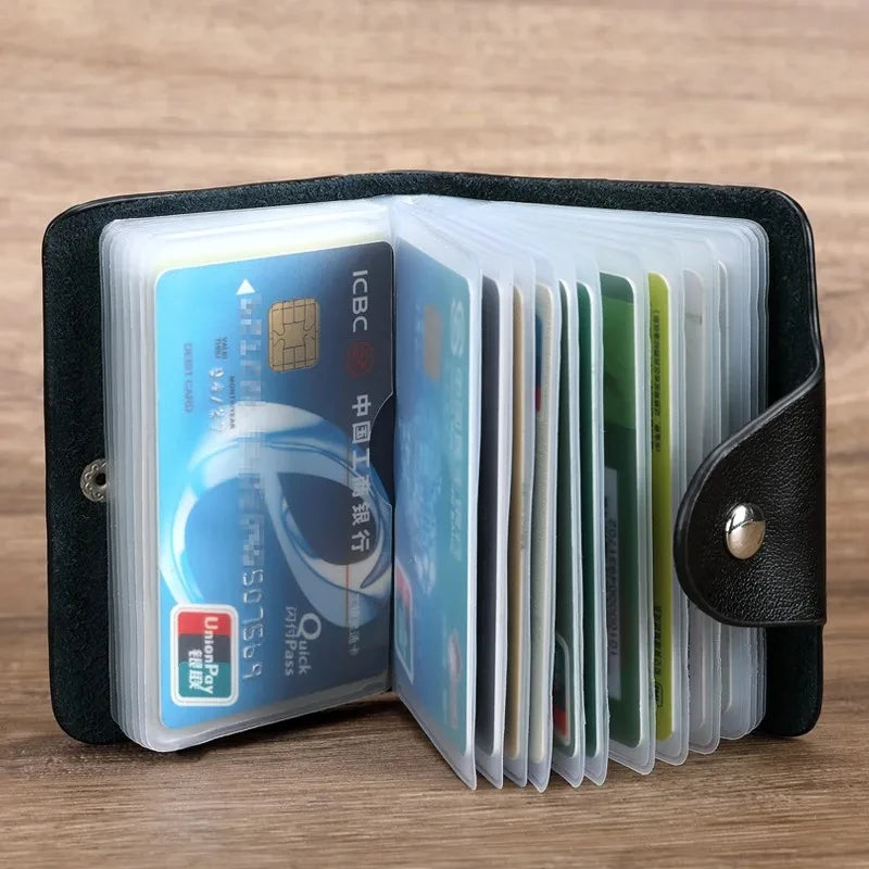Anti-theft ID Credit Card Holder - Business Card Holder - 24 Cards - Slim PU Leather - Pocket Case - Coin Purse Wallet
