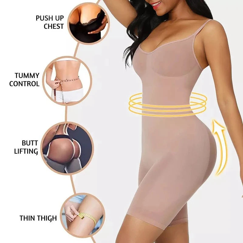 Women Colombianas Corset Slimming Butt Lifter Full Body Shaper Seamless Bodysuit Compression Open Crotch Push Up Shapewear