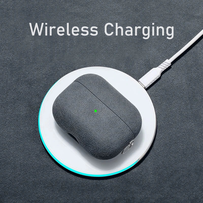 Luxury Italian Suede Leather Headphone Case for AirPods 4, 3, 2, 1 - Supercar Material - Wireless Charge Earphone Case