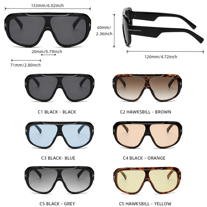 Big Aviator Sunglasses - Women's and Men's Fashion - Oversized Lady's Sun Glasses - Stylish Summer Holiday Shades