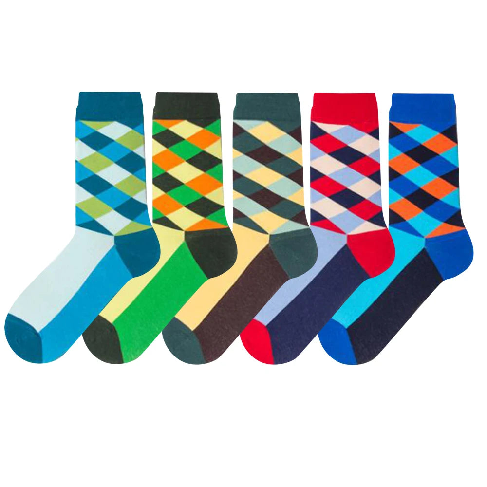 5 pairs - New Men's and Women's Cotton Socks - Casual Colorful Socks - Crew Socks - Street Skateboard Socks - Happy, Funny, Harajuku, Sox, Meias
