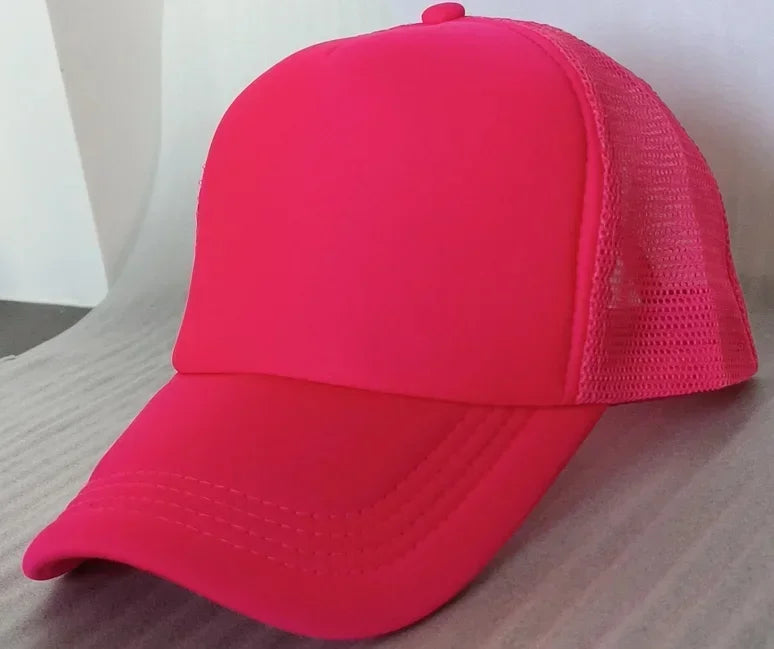 Customize Trucker Cap Unisex - Heat Transfer Logo - Mesh Caps - Summer Adjustable Foam Trucker Hat