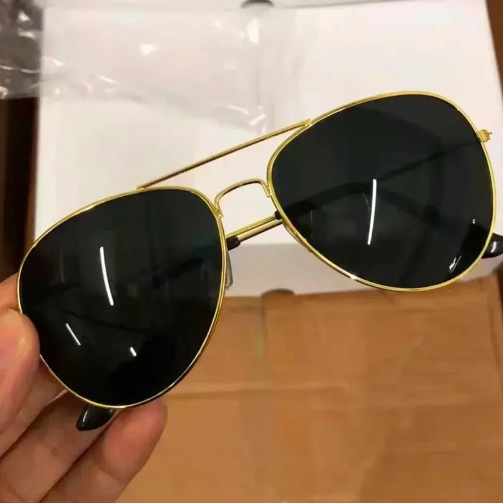 Double Bridge Aviator Sunglasses - UV400 Polarized Alloy Frame Mirror Lenses, Unisex Pilot Shades for Men & Women