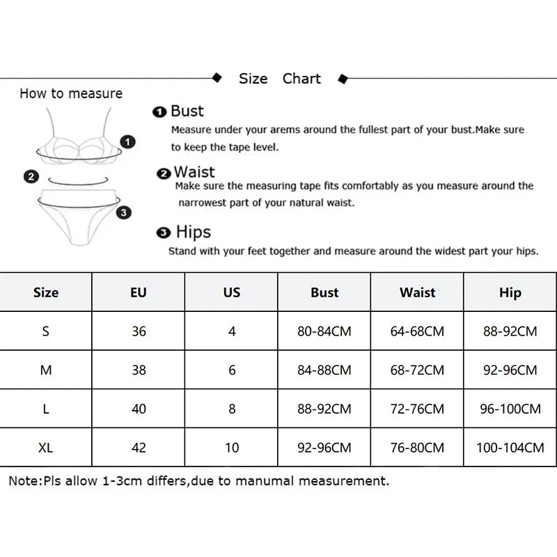 Women's Brazilian Bikini Set - Sexy Bandage Top with Thong Bottom - 2 Pieces Set