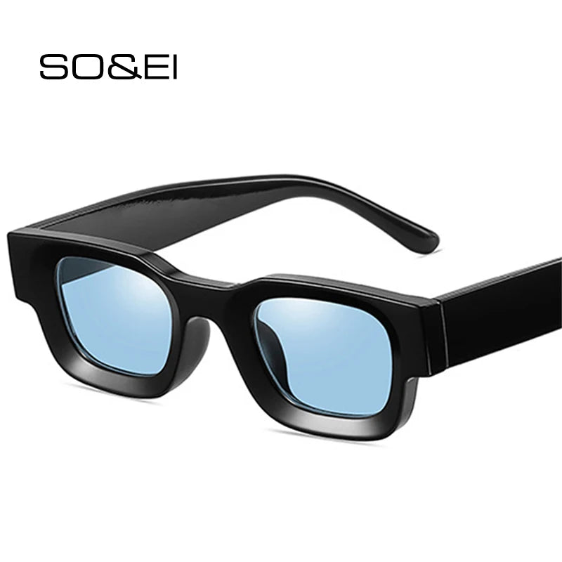 SO&EI Ins Popular Fashion Small Square Polarized Sunglasses Women Retro Punk Shades UV400 Men Trending Sun Glasses