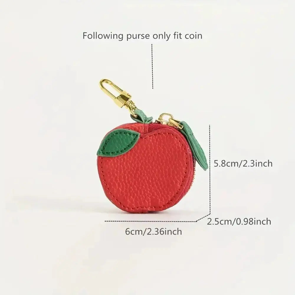 Fruit Shape Coin Purse - Cherry, Strawberry, Cute PU Leather Pendant Bags - Korean Style Keychain - Earphone Bag - Mini Storage Bag