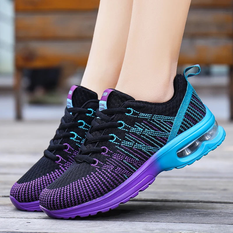 Women's Lightweight Air Cushion Sneakers - Air Running Shoes - Breathable Outdoor Sneakers - Comfortable Sports Training Shoes