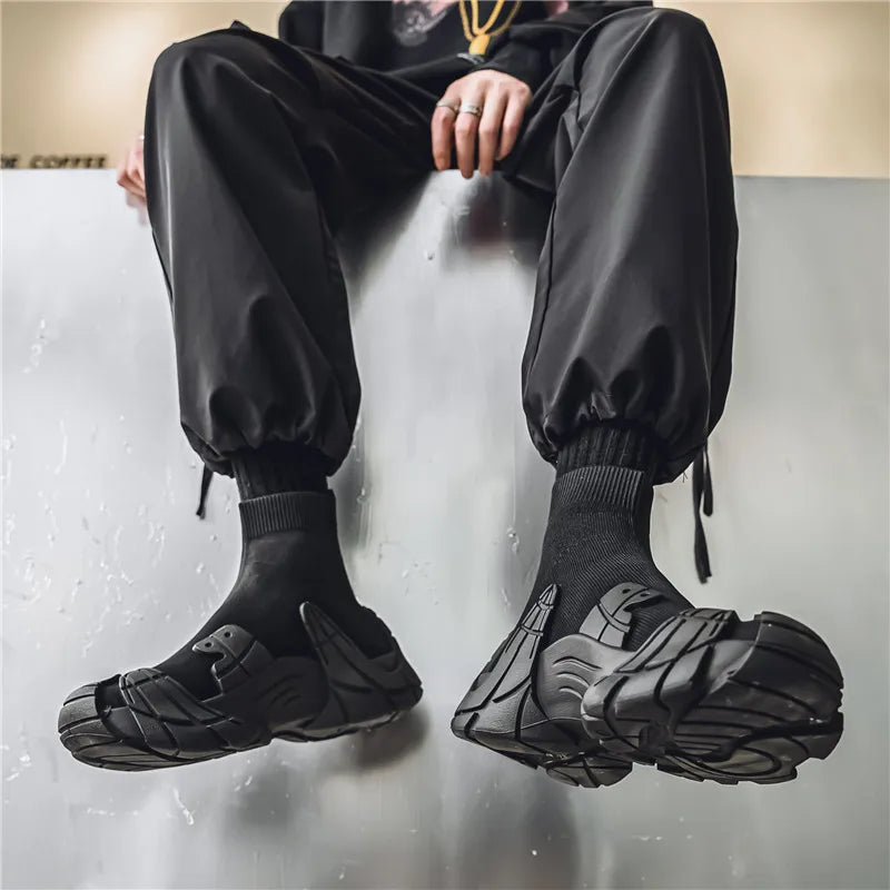 Men's Casual Boots - Designer Soft Sneakers - Slip-On Flat Lightweight Walking Sport Shoes