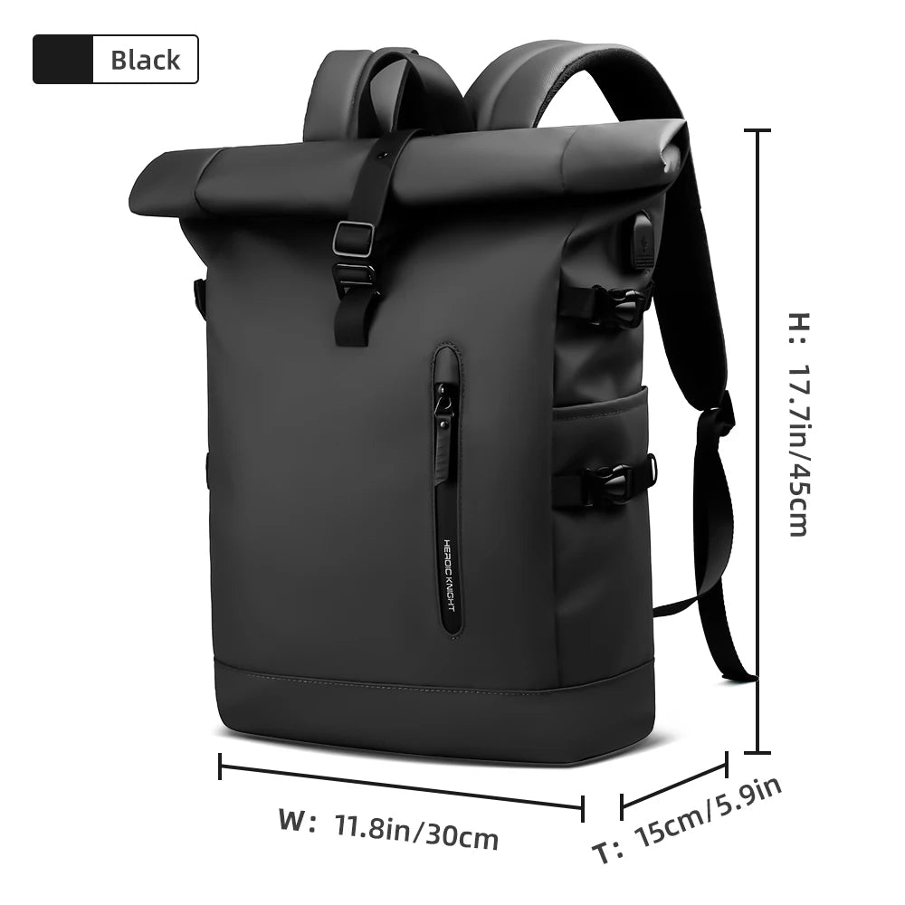 Expandable Travel Backpack - Large Capacity Waterproof 15.6” Laptop Bag - Hiking Rucksack Cycling Daypack Bag with USB Port