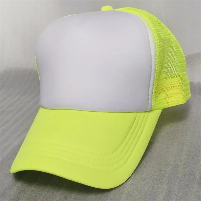 Customize Trucker Cap Unisex - Heat Transfer Logo - Mesh Caps - Summer Adjustable Foam Trucker Hat