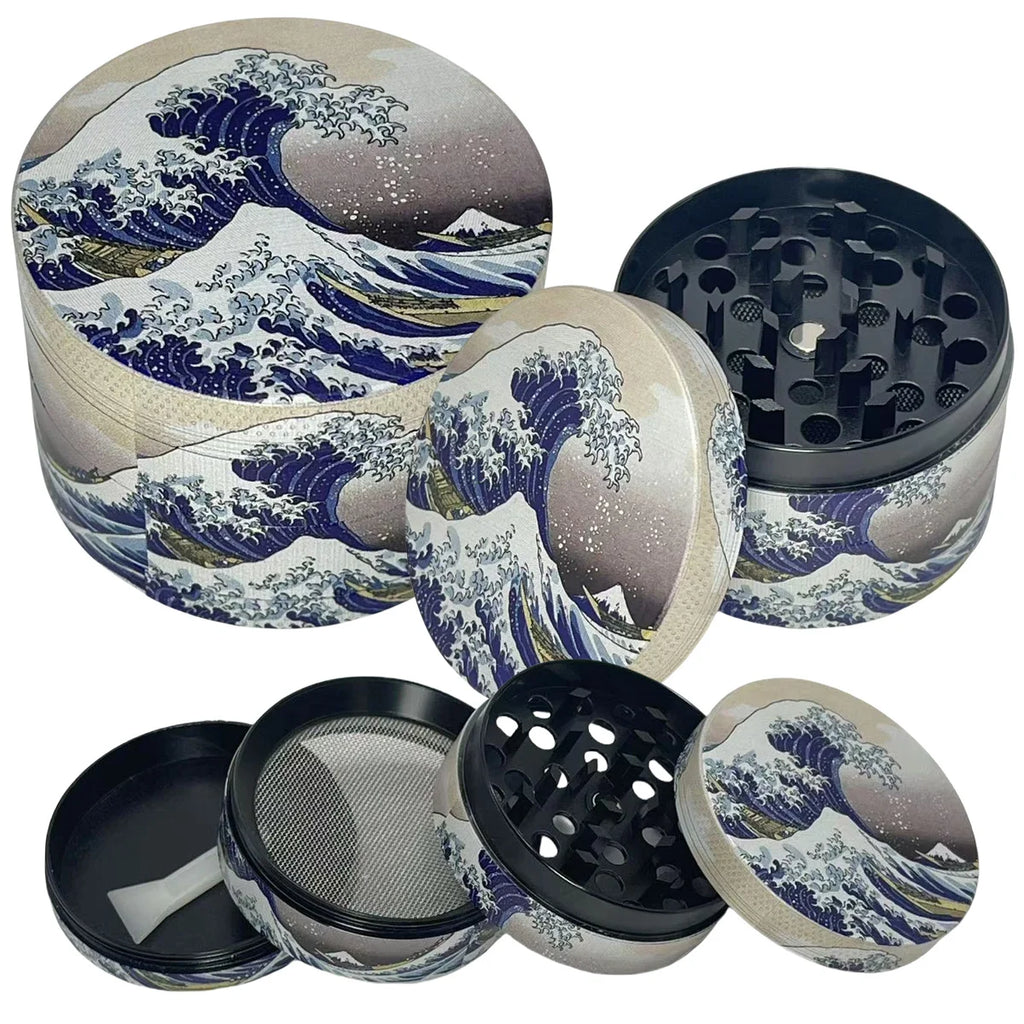 2/2.5 inch Wave Metal 4-Layer Herb Grinder