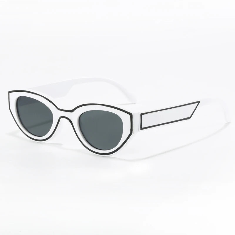New Trendy Polygon Women Sunglasses Vintage Gradient Candy Color Shades Cat Eye Brand Designer Travelling Eyewear UV400