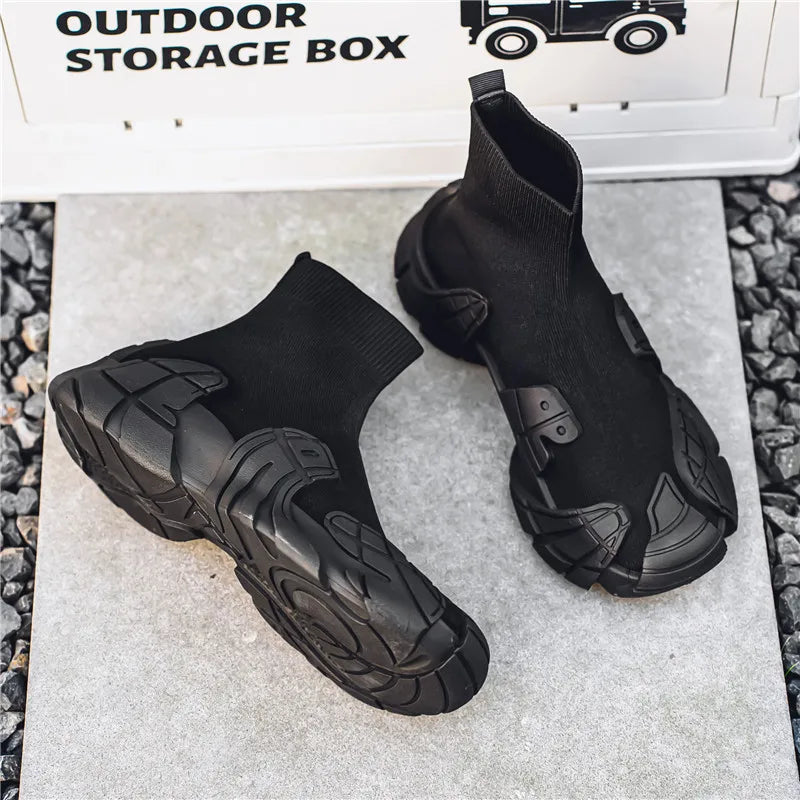 Men's Casual Boots - Designer Soft Sneakers - Slip-On Flat Lightweight Walking Sport Shoes - Outsole Material: Rubber - view 8 of 8