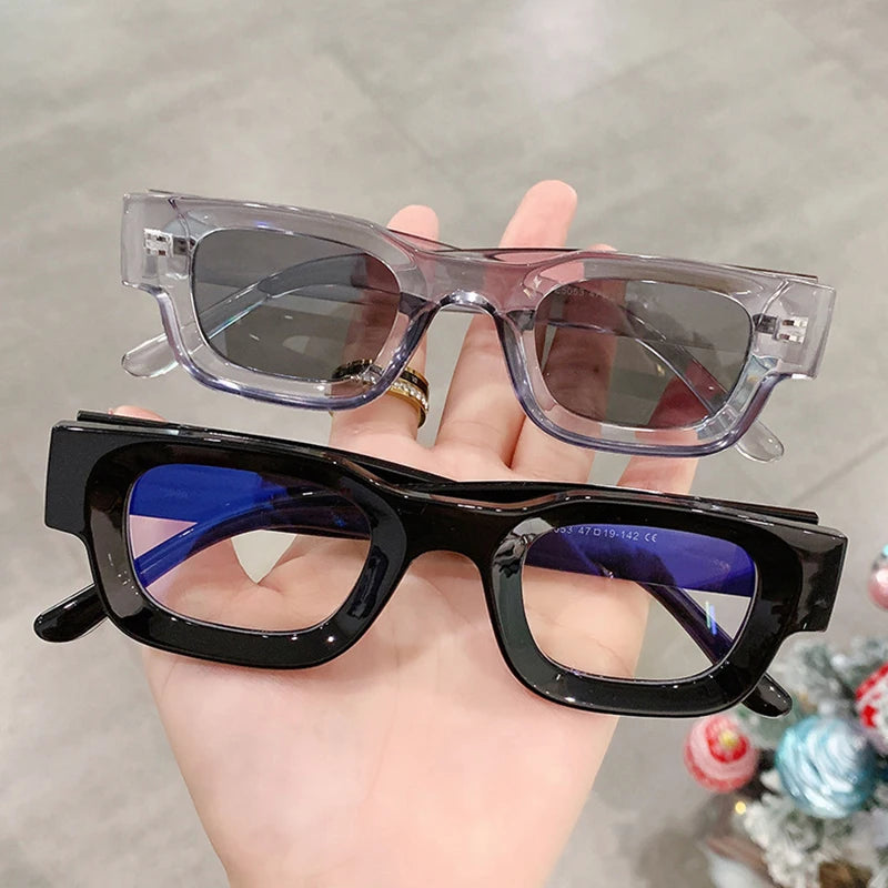 SO&EI Ins Popular Fashion Small Square Polarized Sunglasses Women Retro Punk Shades UV400 Men Trending Sun Glasses