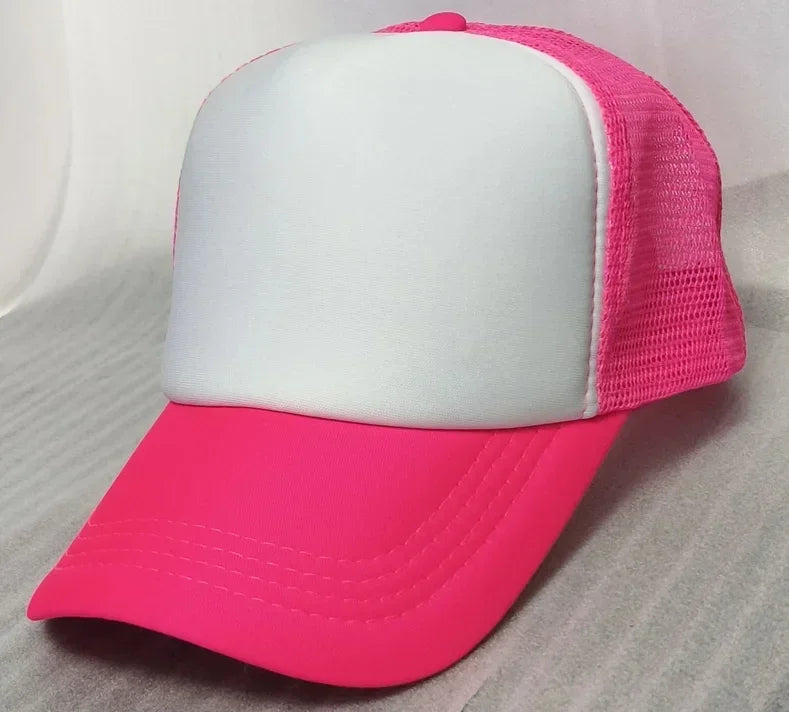 Customize Trucker Cap Unisex - Heat Transfer Logo - Mesh Caps - Summer Adjustable Foam Trucker Hat