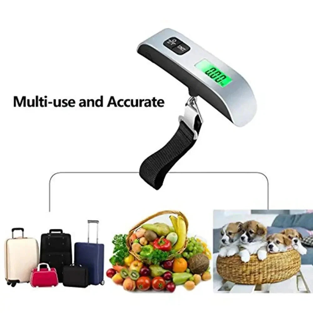110Lb/50Kg Hanging Baggage Scale - Digital Luggage Scale - LCD Display Portable Suitcase Weighing Scale - Travel Luggage Weight Scale