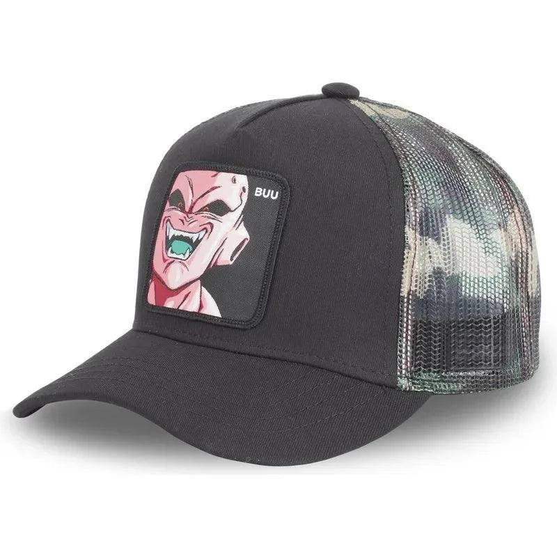 Dragon Ball Buu Goku Cap - Travel - Peaked Cap - Embroidery - Hip-Hop Cap Style - Sun Visor Adjustable - Trucker Mesh Cap