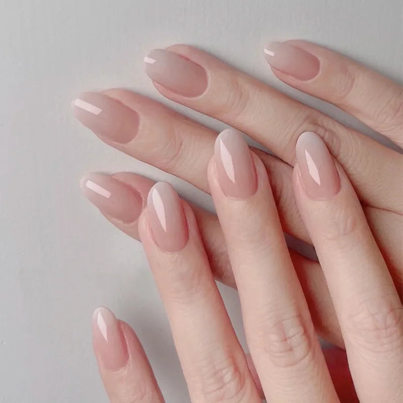 24 Pcs - Solid Color Wine Red Design Press on Nail Short Square False Nails Simple Detachable Finished Full Cover Nail Tips