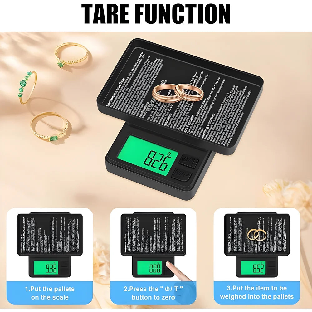 100/500/1000g 0.01g Mini Digital Scale - High Precision Electronic Pocket Scale - Jewelry Weight Kitchen Portable Electronic Scale