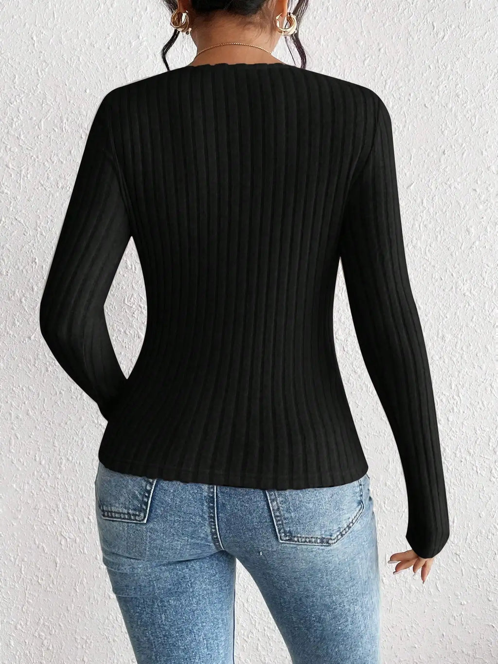 Women's Knitted Long-sleeved T-shirt