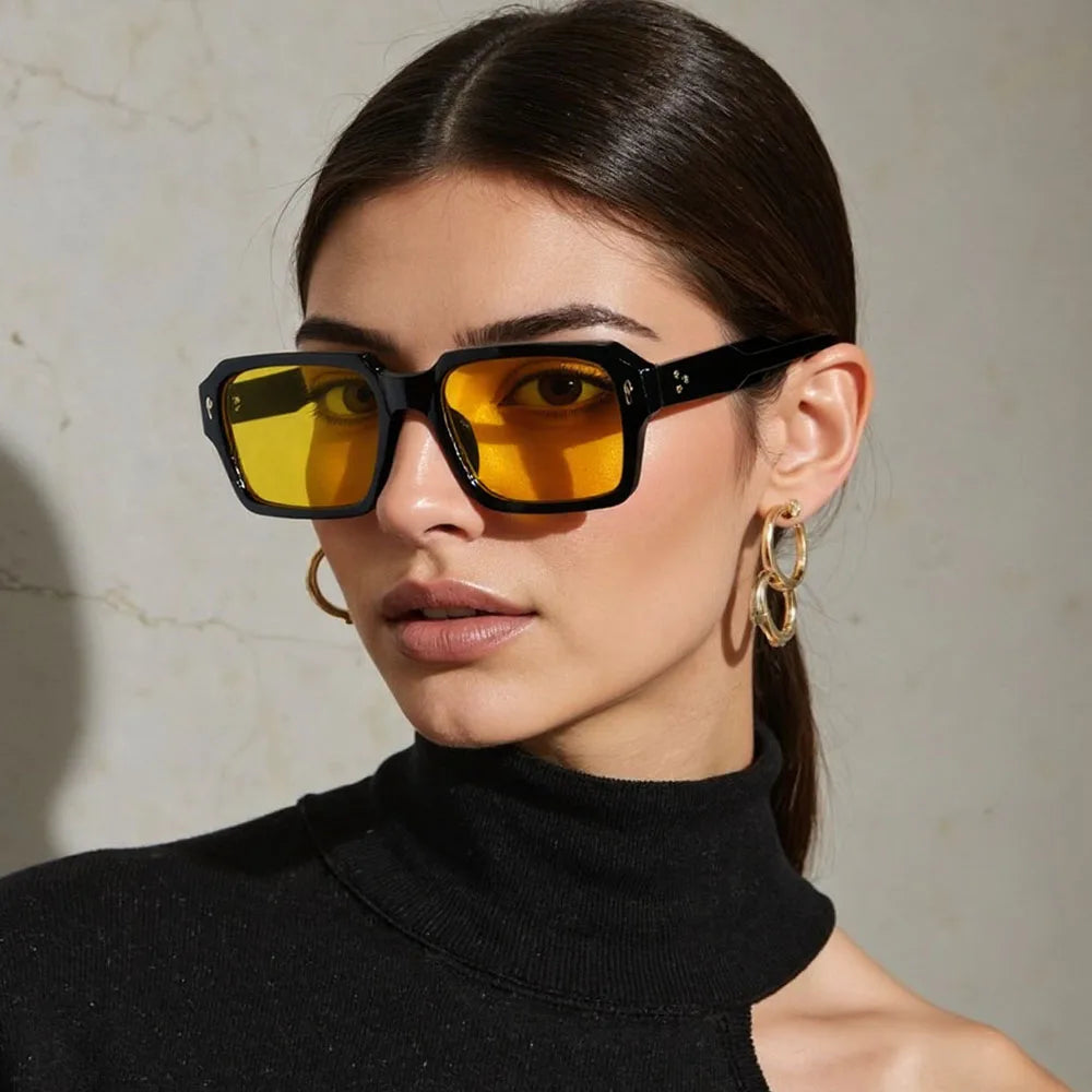 Vintage Square Sunglasses - Square Fashion Glasses - Lunette Soleil Femme - Gafas De Sol