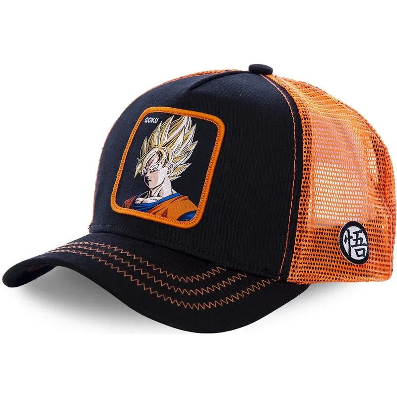 Dragon Ball Buu Goku Cap - Travel - Peaked Cap - Embroidery - Hip-Hop Cap Style - Sun Visor Adjustable - Trucker Mesh Cap