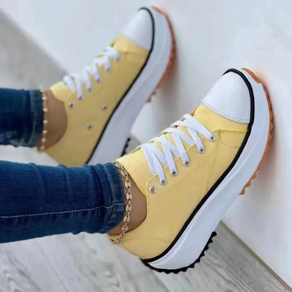 Women's Casual Single Shoes - Round Head Canvas Solid Color Low Top Women's Shoes