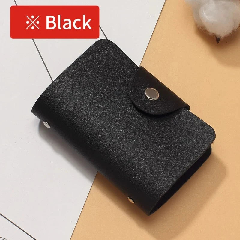 Anti-theft ID Credit Card Holder - Business Card Holder - 24 Cards - Slim PU Leather - Pocket Case - Coin Purse Wallet