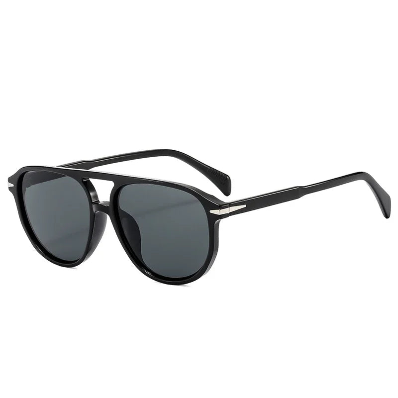 Retro Double Bridges Pilot Men's Rivets Sunglasses