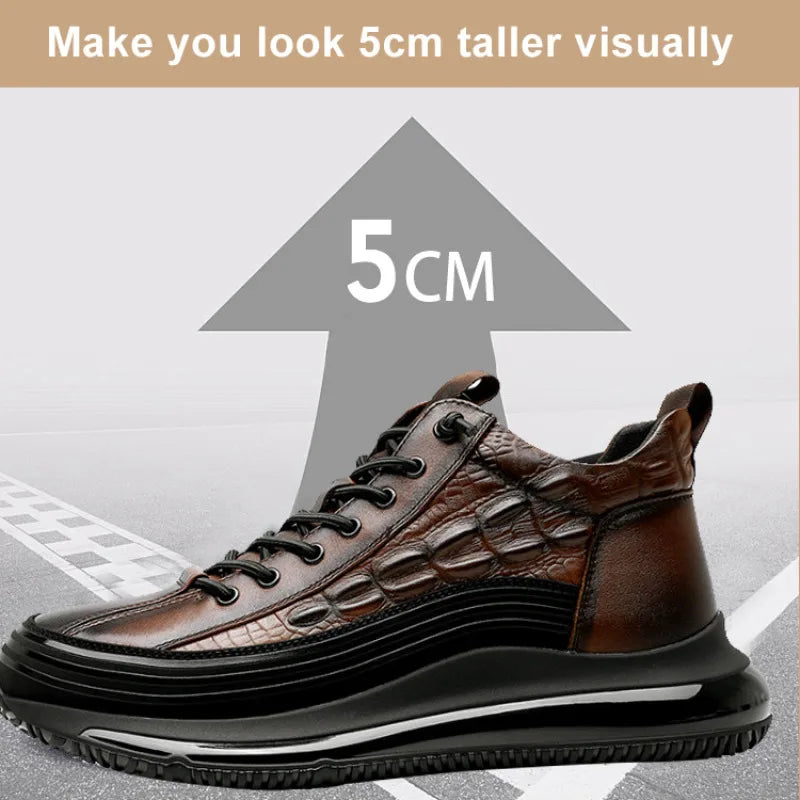 Men's Thick Air Bottom Cushion Crocodile Non-Slip Sneakers