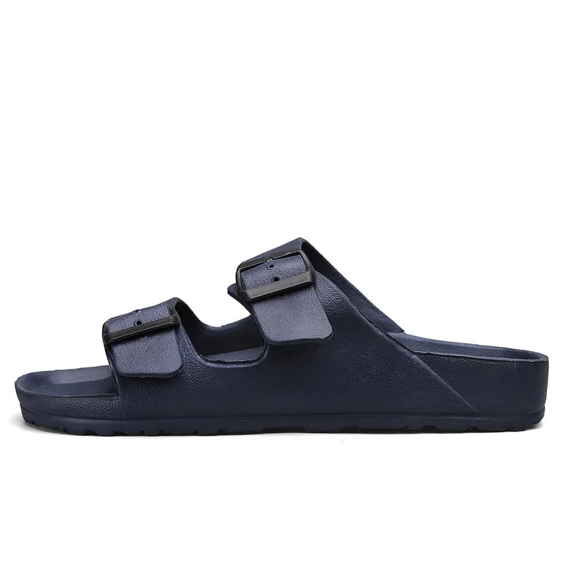 Men's Adjustable Soft Slides Slippers Flat EVA