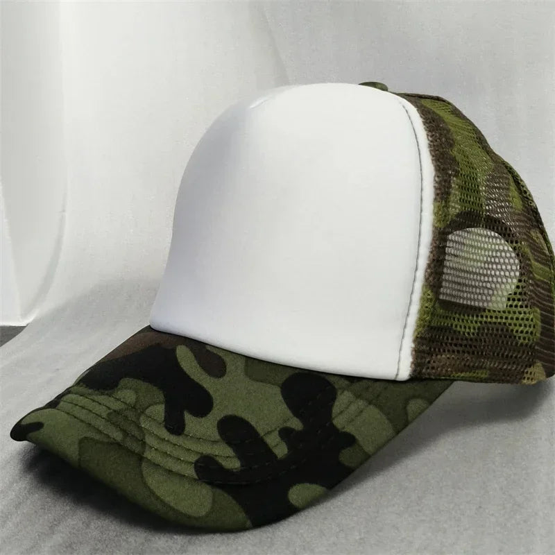 Customize Trucker Cap Unisex - Heat Transfer Logo - Mesh Caps - Summer Adjustable Foam Trucker Hat