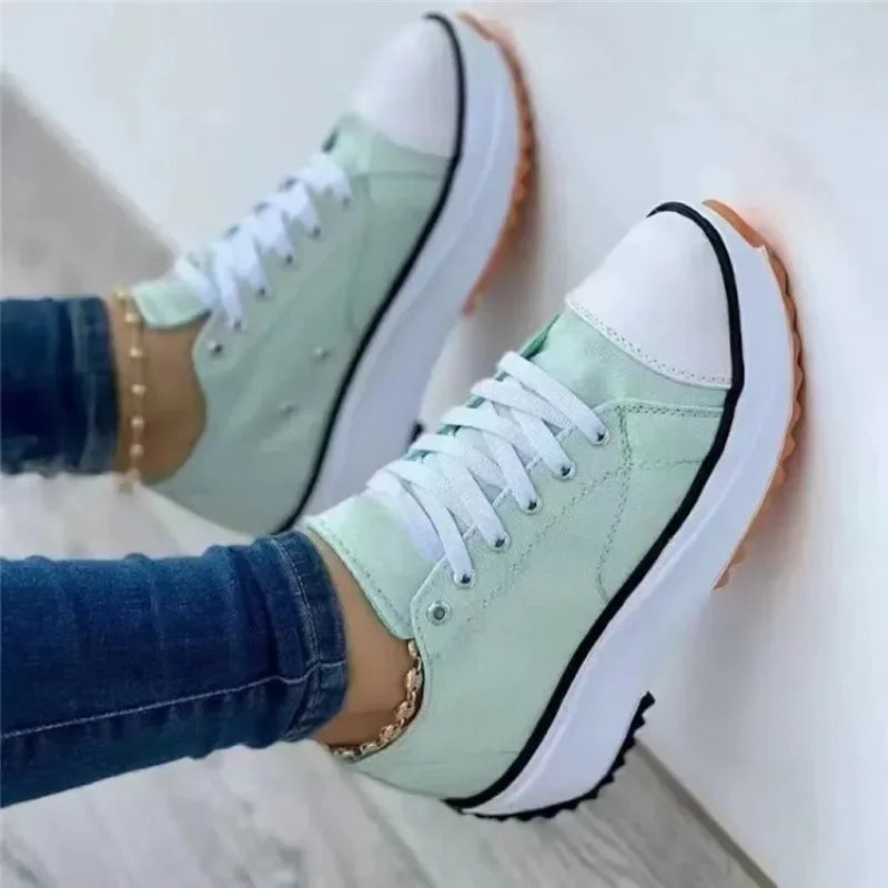 Women's Casual Single Shoes - Round Head Canvas Solid Color Low Top Women's Shoes