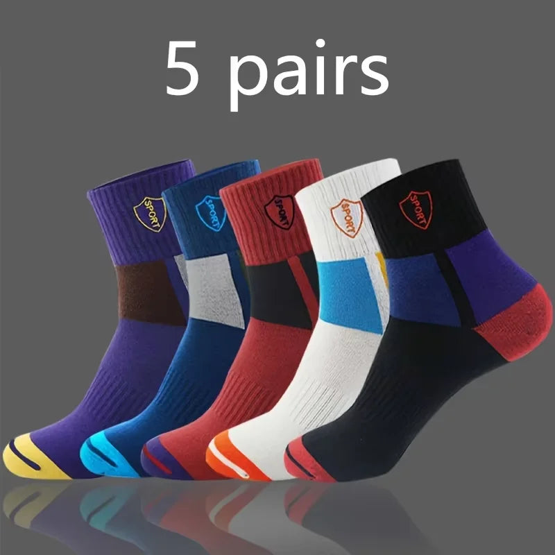 14 - 10 - 5 - 4 - 3 pairs - Men's Crew, Quarter Crew, and Ankle Socks Cotton Socks for All Seasons - Solid Color and Versatile