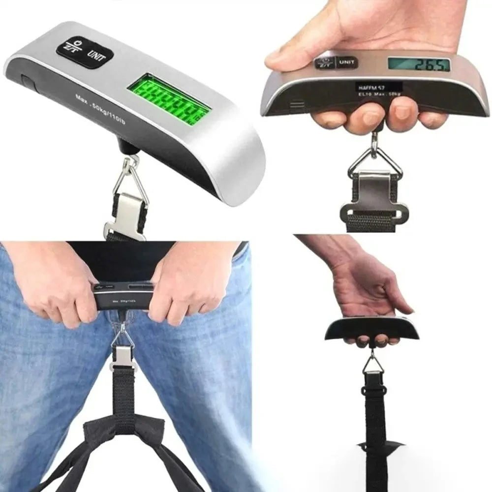 110Lb/50Kg Hanging Baggage Scale - Digital Luggage Scale - LCD Display Portable Suitcase Weighing Scale - Travel Luggage Weight Scale