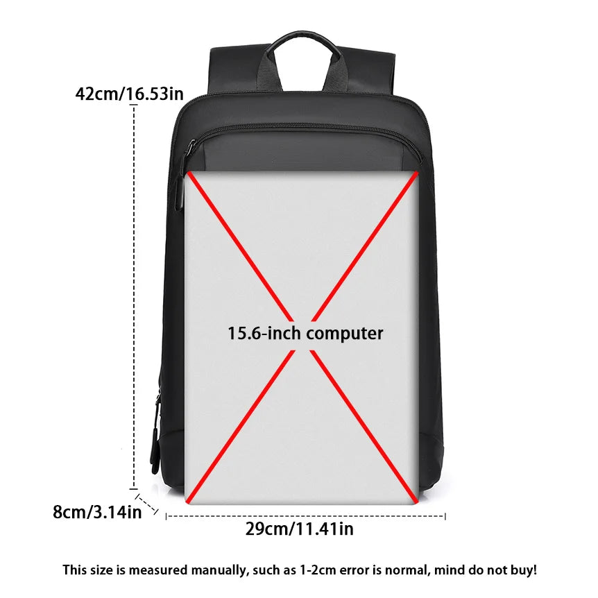 Men's Waterproof Backpack Ultra-Lightweight Men's Backpack Stylish Men's Backpack 15.6-inch Laptop Backpack