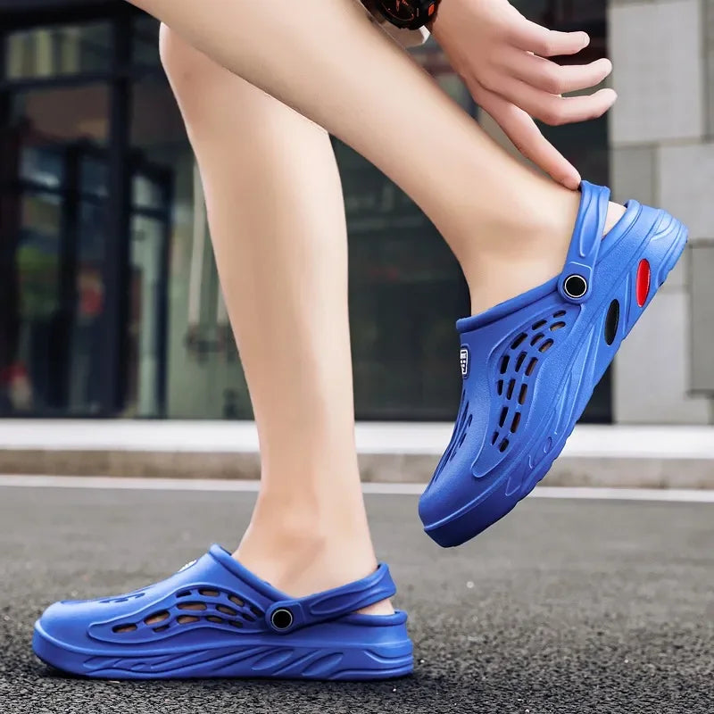 Unisex Beach Sandals Light Weight Hollow Slippers Summer Quick Dry Flat Classical Men Women Clogs Plus - Sizes: 36-49