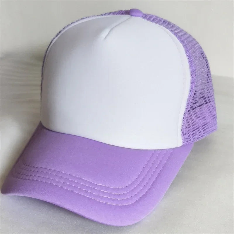 Customize Trucker Cap Unisex - Heat Transfer Logo - Mesh Caps - Summer Adjustable Foam Trucker Hat