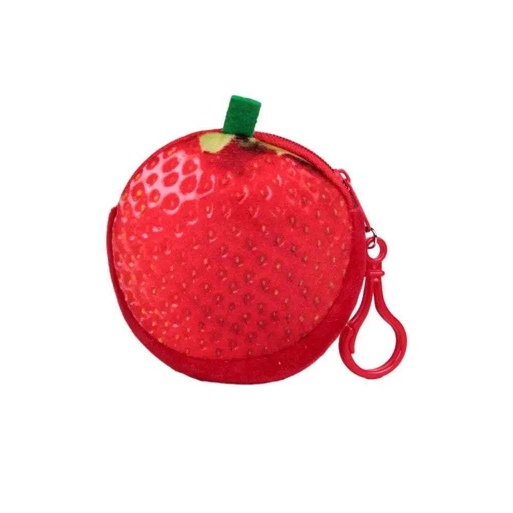 Fruit Shape Coin Purse - Cherry, Strawberry, Cute PU Leather Pendant Bags - Korean Style Keychain - Earphone Bag - Mini Storage Bag