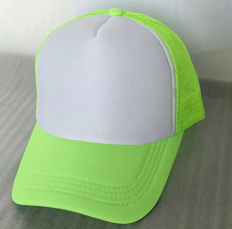 Customize Trucker Cap Unisex - Heat Transfer Logo - Mesh Caps - Summer Adjustable Foam Trucker Hat