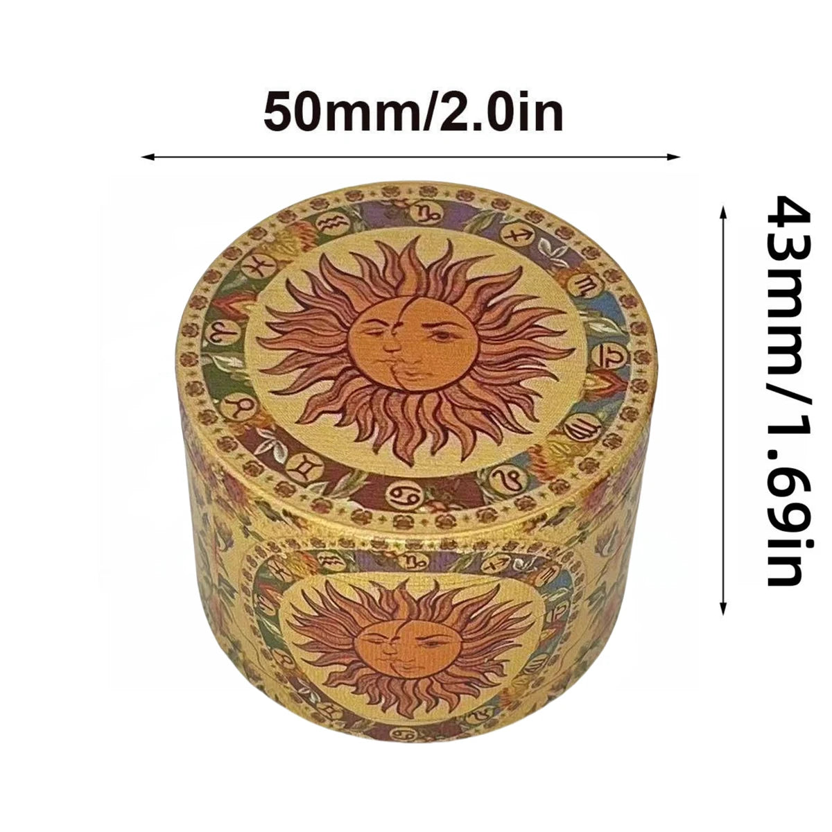 2/2.5 inch Boho Tree Metal 4-Layer Herb Grinder