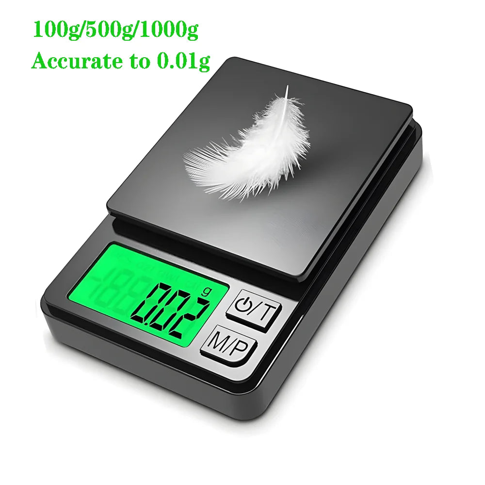 100/500/1000g 0.01g Mini Digital Scale - High Precision Electronic Pocket Scale - Jewelry Weight Kitchen Portable Electronic Scale