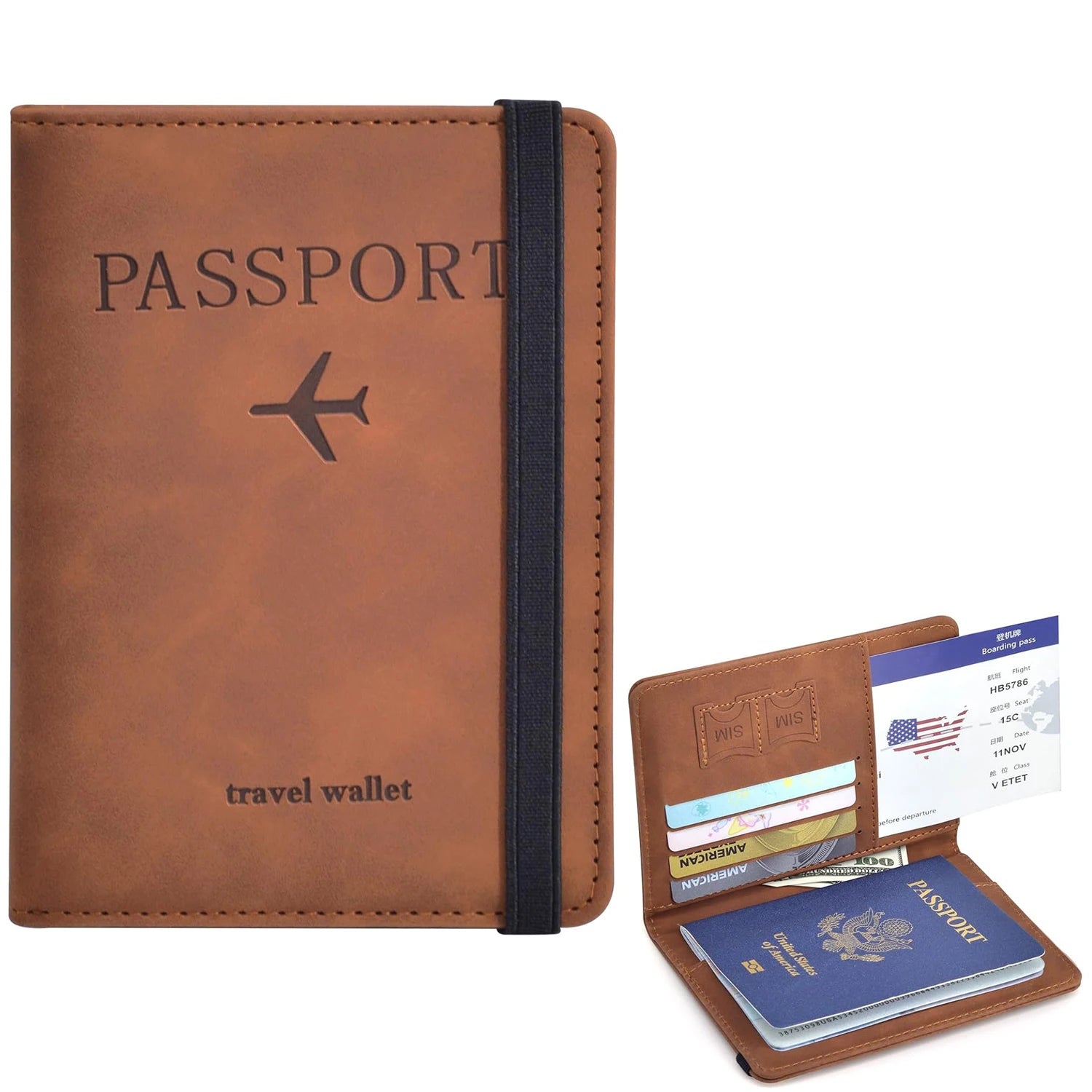 Passport Holder for Travel Essentials - Passport Wallet Cover Case for Travel Accessories - Passport Book Holder