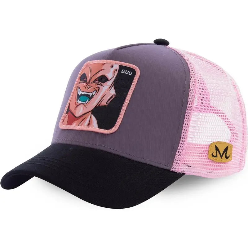 Dragon Ball Buu Goku Cap - Travel - Peaked Cap - Embroidery - Hip-Hop Cap Style - Sun Visor Adjustable - Trucker Mesh Cap
