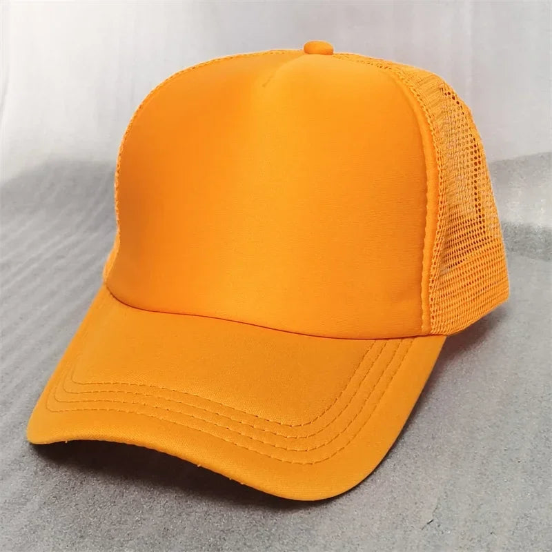 Customize Trucker Cap Unisex - Heat Transfer Logo - Mesh Caps - Summer Adjustable Foam Trucker Hat