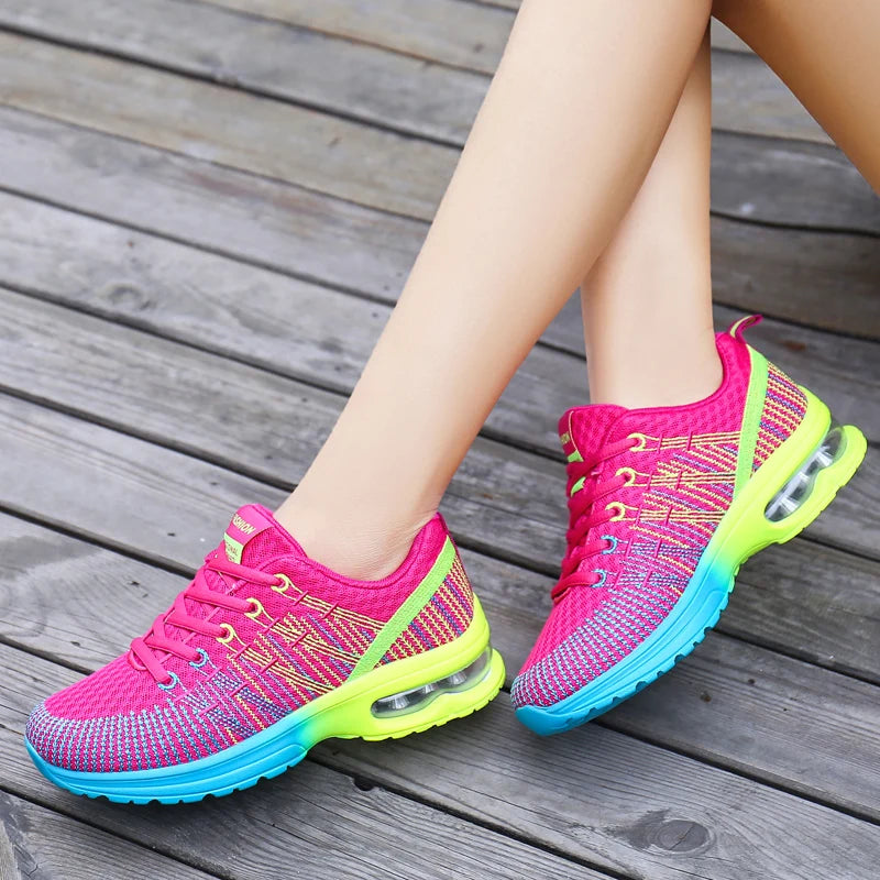 Women's Lightweight Air Cushion Sneakers - Air Running Shoes - Breathable Outdoor Sneakers - Comfortable Sports Training Shoes