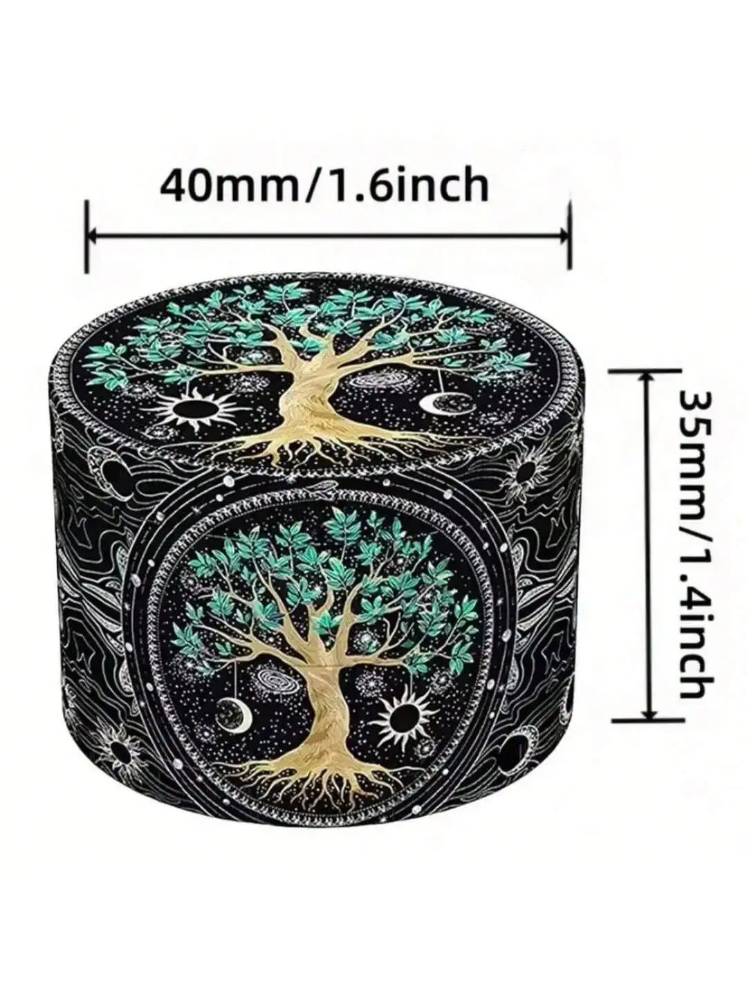2/2.5 inch Boho Tree Metal 4-Layer Herb Grinder