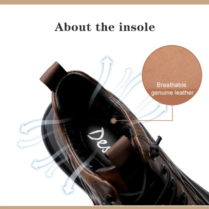 Men's Thick Air Bottom Cushion Crocodile Non-Slip Sneakers