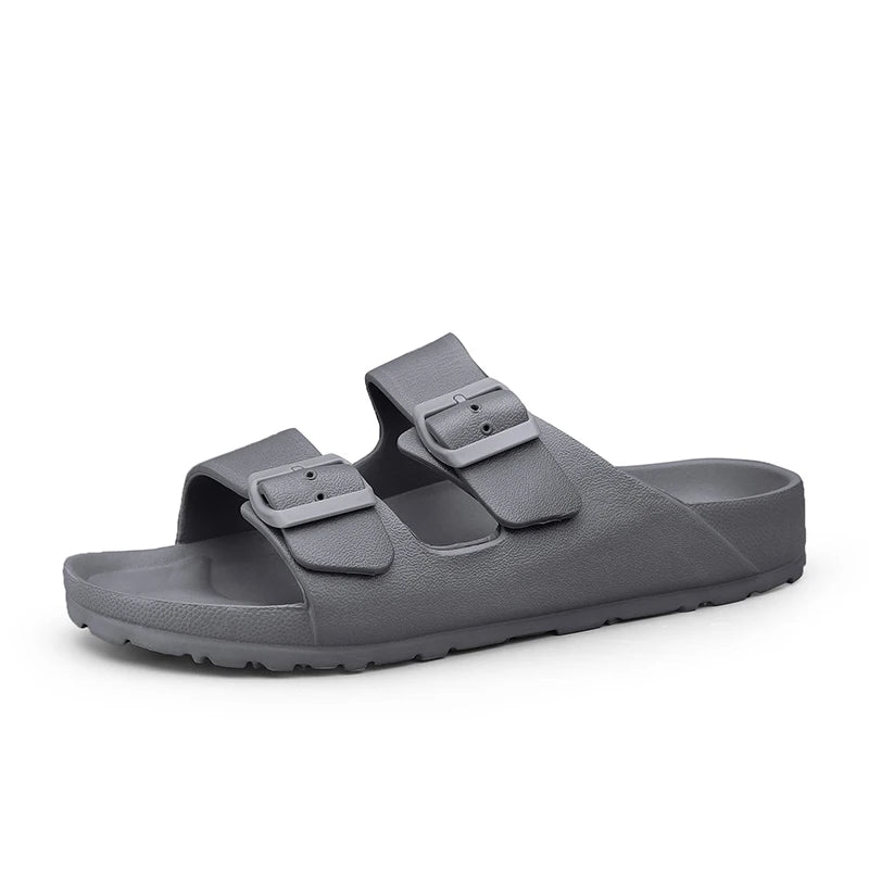 Men's Adjustable Soft Slides Slippers Flat EVA