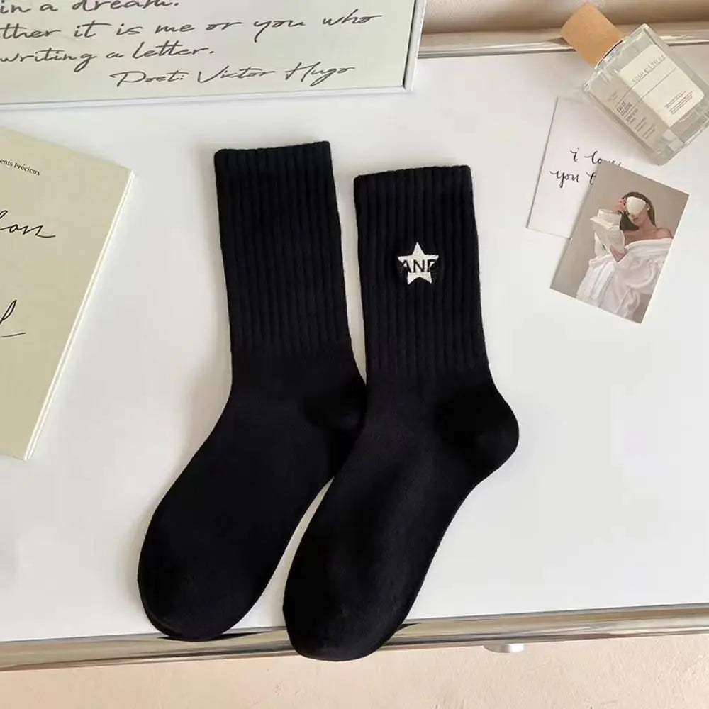 Women's Frilly Ruffle Cotton Socks - Ankle Short - Boat Socks - Loose Knitting - Solid Color - Mid Tube Sock